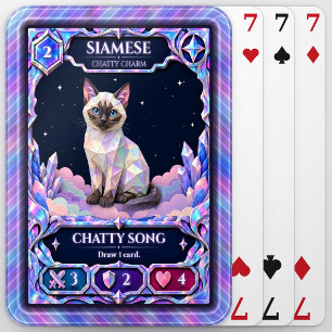 Siamese Cat, Rainbow Foil Art Poker Cards