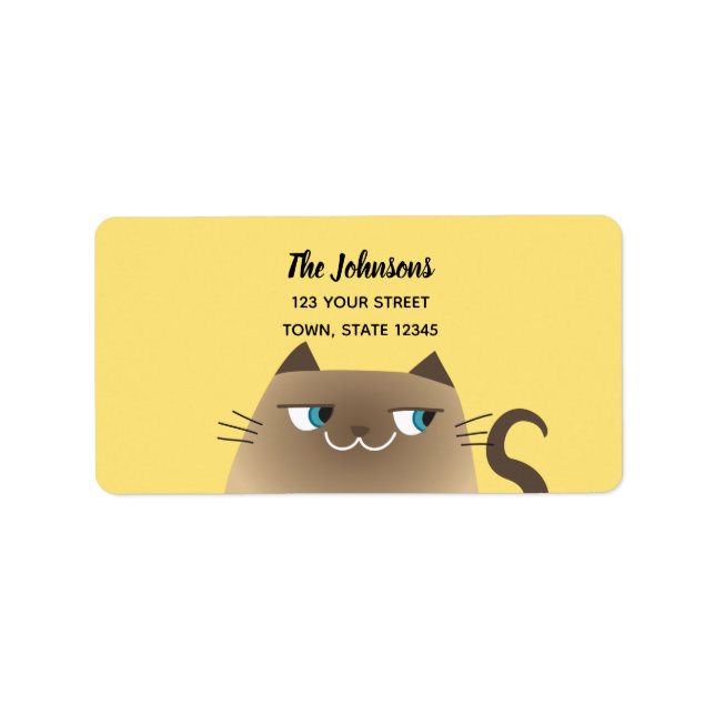 Siamese Cat Return Address Label (Front)