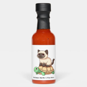 Siamese cat rides turtle Copy Hot Sauces