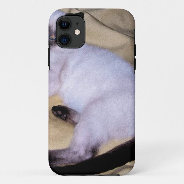 Siamese cat sandstone animal art pet cute kitty Case-Mate iPhone case (Back)