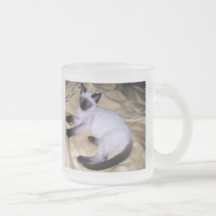 Siamese cat sandstone animal art pet cute kitty frosted glass coffee mug