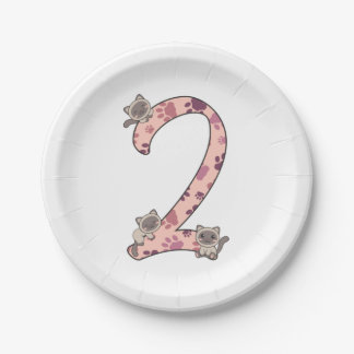 Siamese Cat Second Birthday For Kids Cats Paper Pl Plates