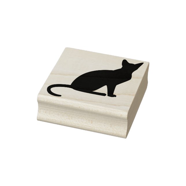 siamese cat silhouette art stamp (Stamp)
