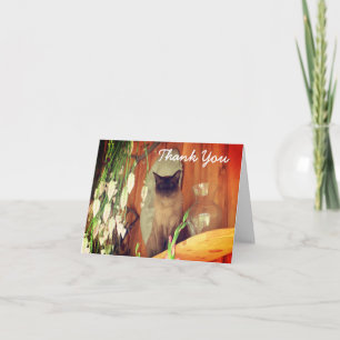 Siamese Cat Sitting Thank You Card