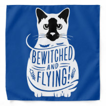 Siamese Cat Soars: A Minimalistic Halloween Tale