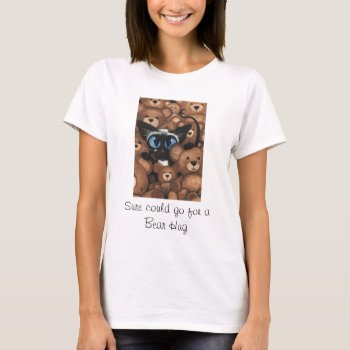 Siamese Cat Teddy Bear Hug By Bihrle T-shirt by AmyLynBihrle at Zazzle