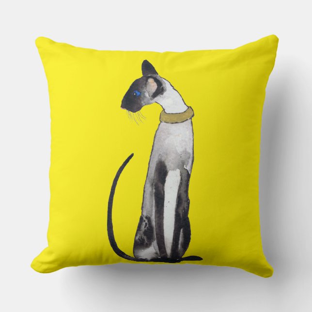 SIAMESE CAT THROW PILLOW (Front)