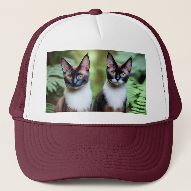 Siamese Cat Twins, Truckers Hat (Front)