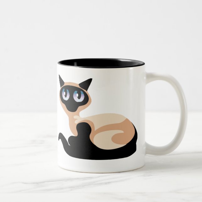 Siamese Cat Two-Tone Coffee Mug (Right)