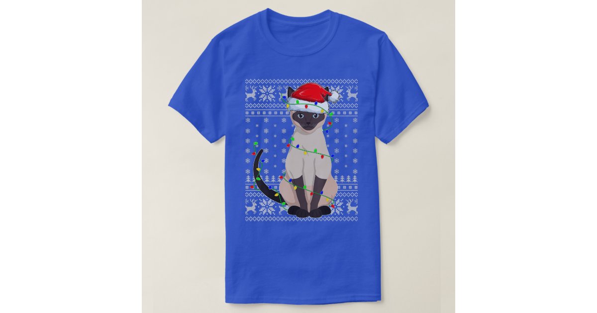 Siamese Cat Ugly Sweater Style Santa Siamese Cat C Zazzle