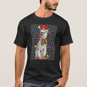 Siamese Cat Ugly Xmas Lighting Santa Siamese Cat C T-Shirt