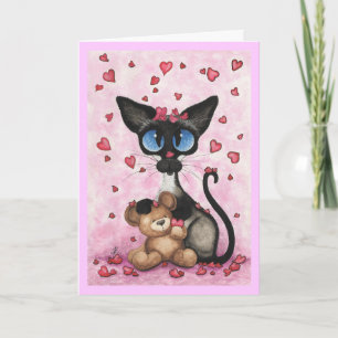 Siamese Cat Valentine's Day Card