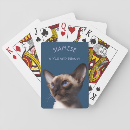 Siamese Cat Watercolor Drawing Playing Cards