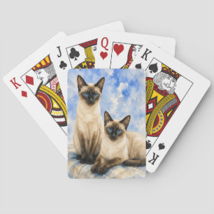 Siamese Cat Watercolor Playing Cards