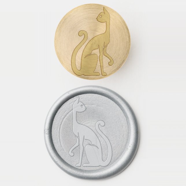 siamese cat wax seal stamp (Stamped)