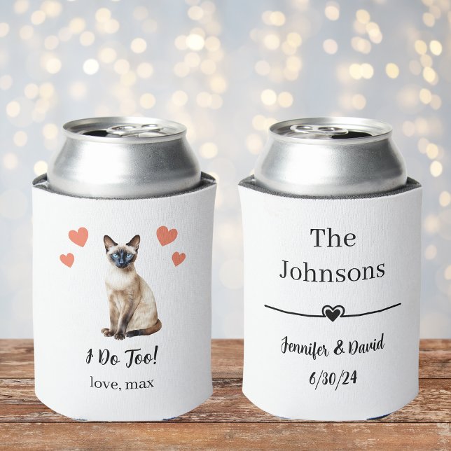 Siamese Cat Wedding Can Cooler Favor (Creator Uploaded)