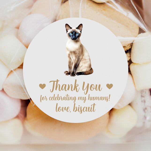 Siamese Cat Wedding Favor Stickers (Creator Uploaded)