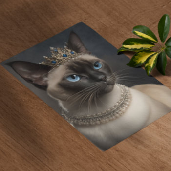 Siamese Cat With A Crown And Necklace Poster by angelandspot at Zazzle