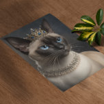 Siamese Cat With A Crown And Necklace Poster at Zazzle
