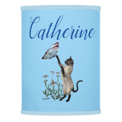 Siamese Cat With Blue Butterfly Cute Lamp Shade