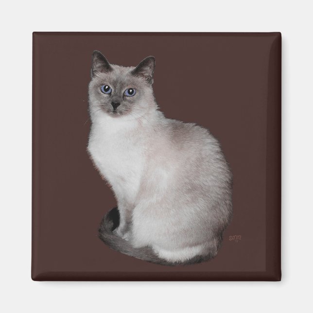 Siamese Cat with Blue Eyes Magnet (Front)