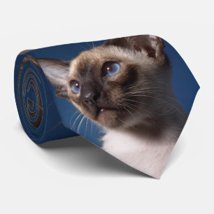 Siamese Cat with Blue Eyes Neck Tie