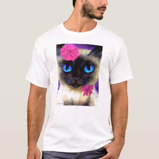 Siamese Cat With Flower T-Shirt