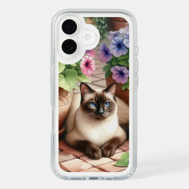 Siamese Cat with Flowers  Speck iPhone Case (Front)