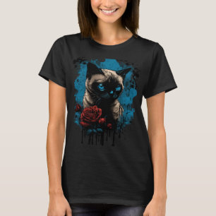 Siamese cat with red rose T-Shirt