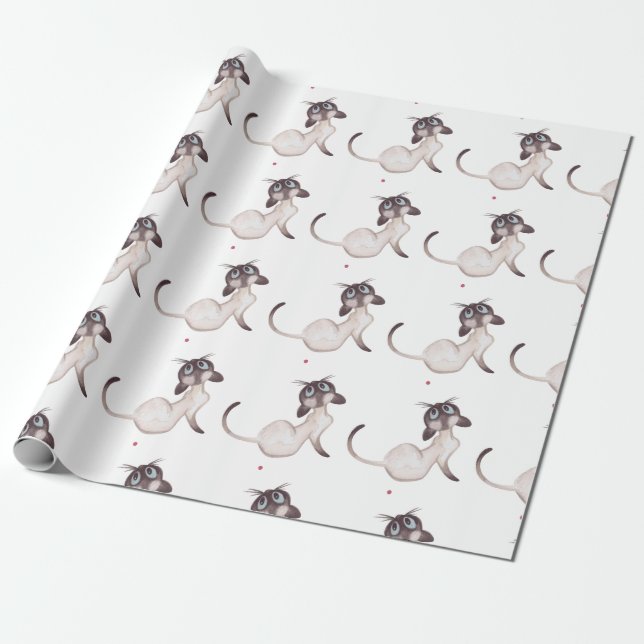 Siamese Cat Wrapping Paper (Unrolled)