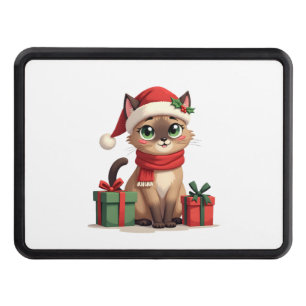 Siamese Cat Xmas Holiday Santa Siamese Cat Christm Hitch Cover
