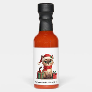 Siamese Cat Xmas Holiday Santa Siamese Cat Christm Hot Sauces