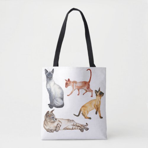 Siamese Cats all_over_print tote bag