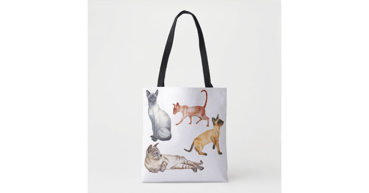 Siamese Cats all-over-print tote bag | Zazzle