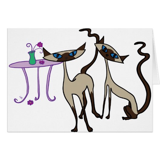 Siamese cats cards (Front Horizontal)