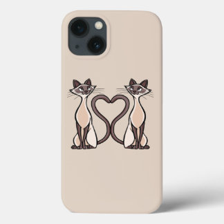 Siamese Cats Heart iPhone 13 Case