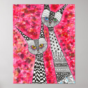 Siamese Cats Poster 11" x 14" (You can Customize)