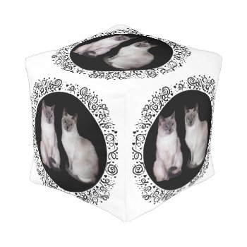 Siamese Cats Pouf by MaggieRossCats at Zazzle