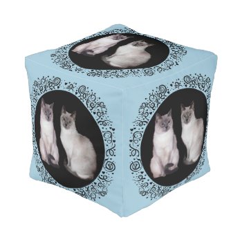 Siamese Cats Pouf by MaggieRossCats at Zazzle
