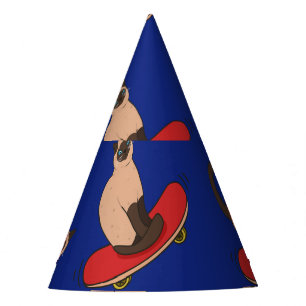 Siamese Cats Skateboards: Vintage Pattern Party Hat