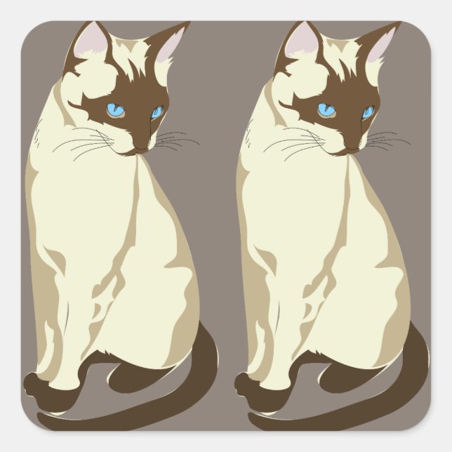Siamese cats stickers (Front)