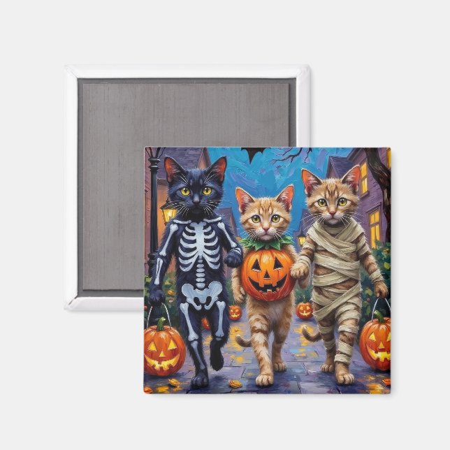 Siamese Cats Trick-or-Treating Halloween Costumes Magnet (Front/Back)