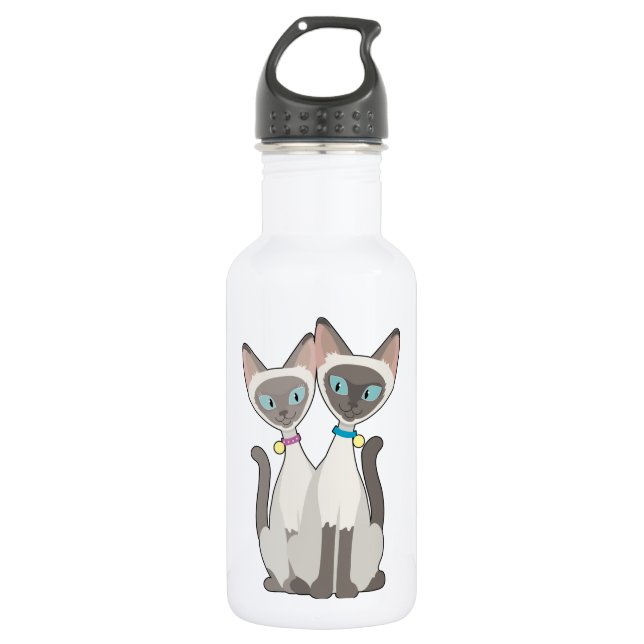 Siamese Cats Water Bottle (Front)