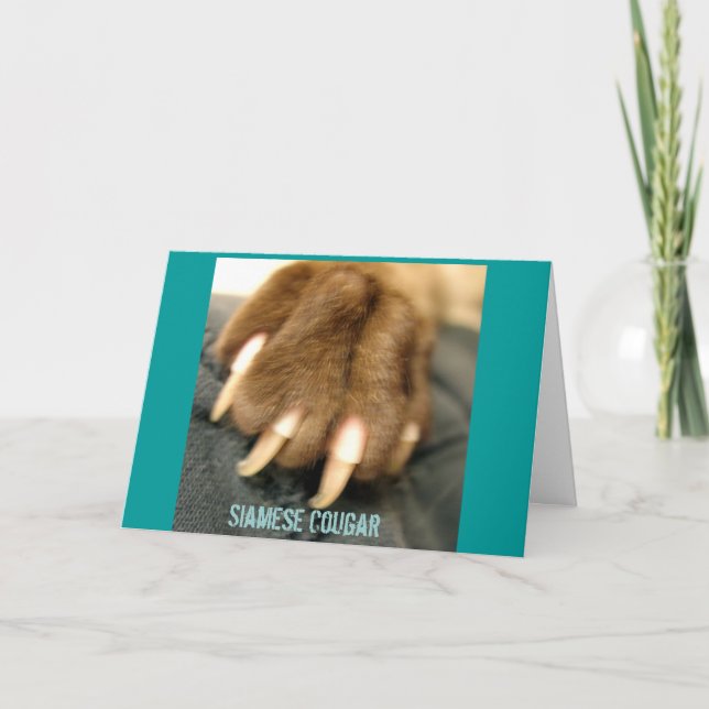 Siamese Cougar Greeting Cards (Front)