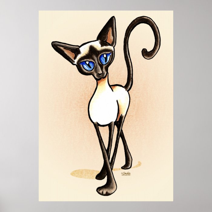 Siamese Crosswalk Girls Blush Off Leash Art™ Print