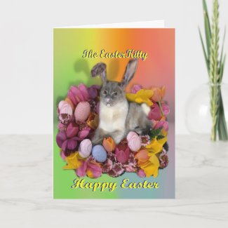 Siamese Easter Kitty Holiday Card