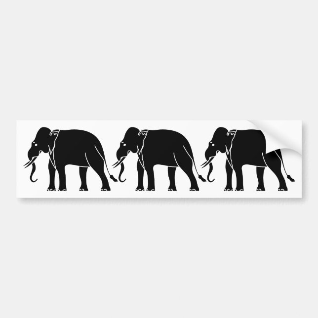 Siamese Elephant Bumper Sticker (Front)