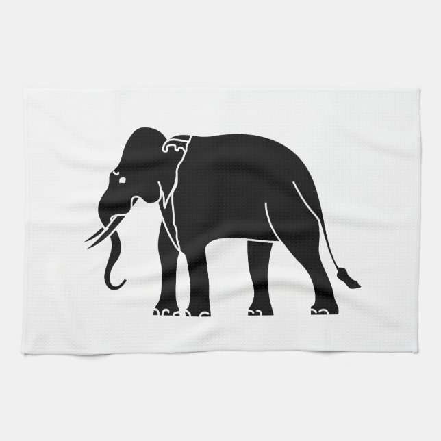 Siamese Elephant Kitchen Towel (Horizontal)