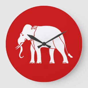 Siamese Elephant Large Clock