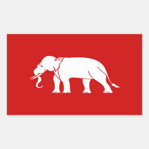 Siamese Elephant Rectangular Sticker